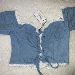 Cider - Lace Up Crop Top